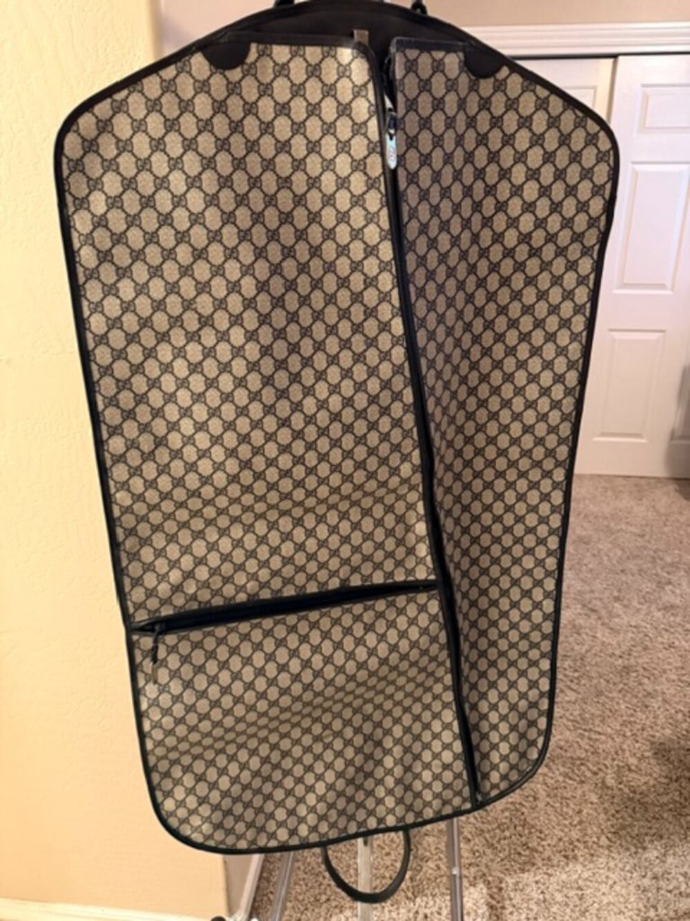 Vintage original Gucci Blue Monogram Garment Bag From the 1980s